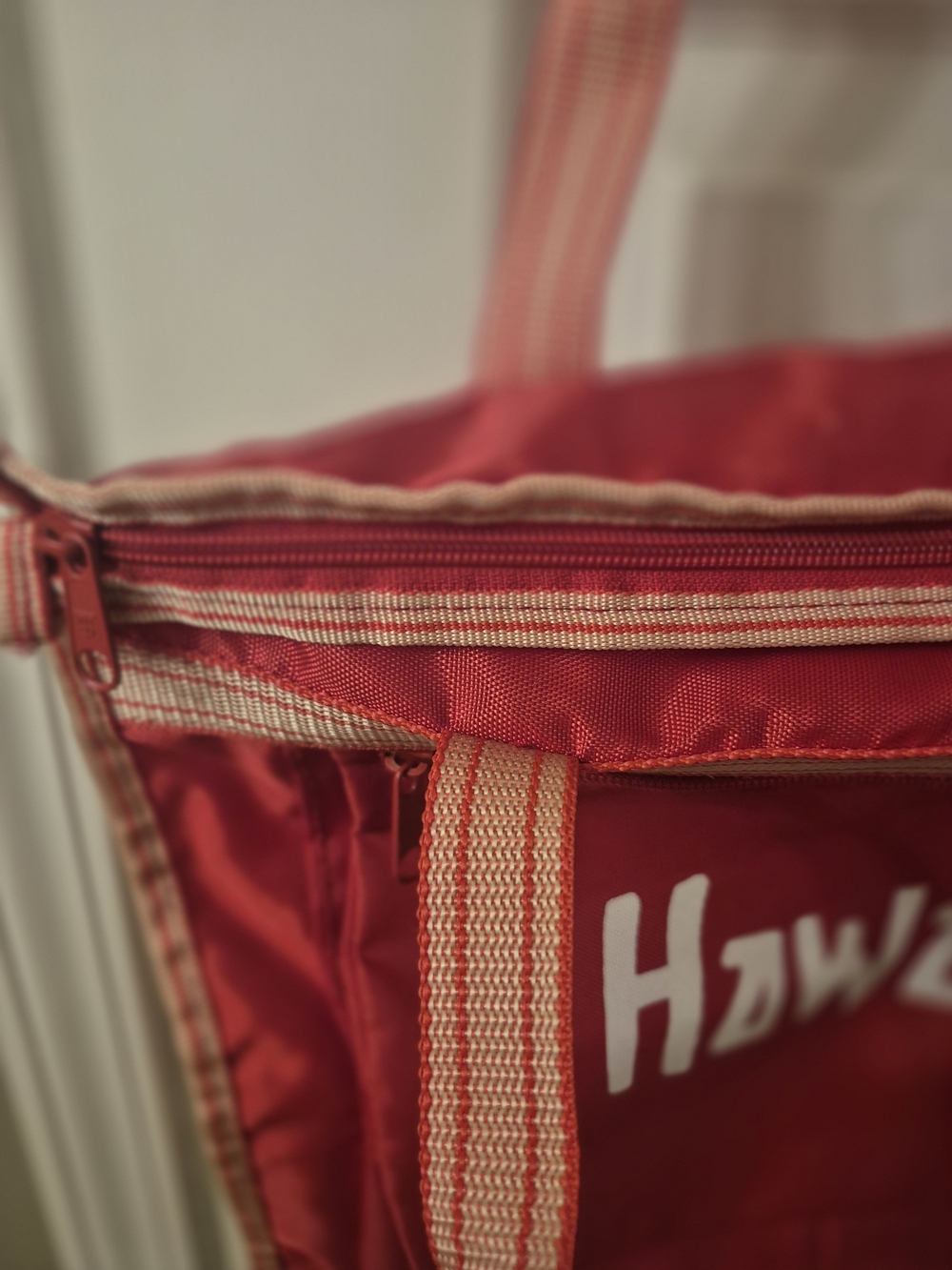 Red Hawaii Canvas Tote Bag with Dual Straps - Picture 8 of 11